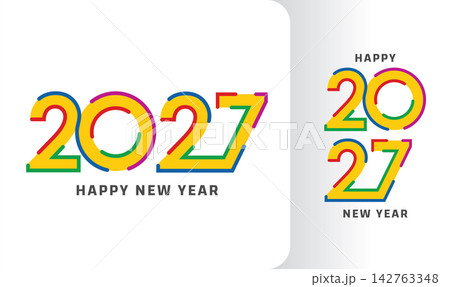 modern 2027 yellow line number design 142763348