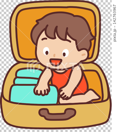 Boy Riding Suitcase 142763967
