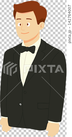 Groom in Tuxedo Portrait 142764007