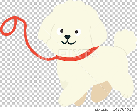 White Dog on Leash White Dog on Leash 142764014