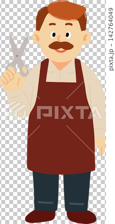 Barber with Scissors 142764049