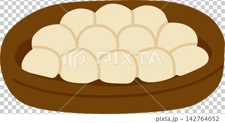 White Dumplings on Tray 142764052