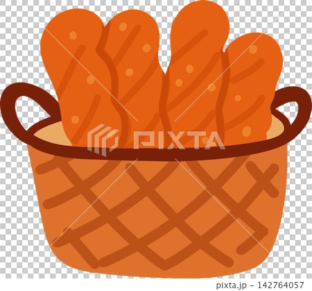 Bread in Woven Basket Bread in Woven Basket 142764057