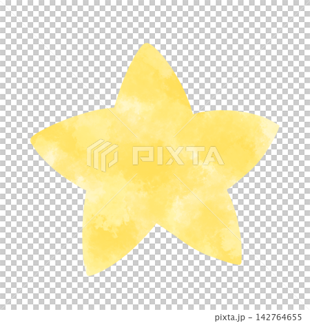 A yellow star painted in watercolor A yellow star painted in watercolor 142764655