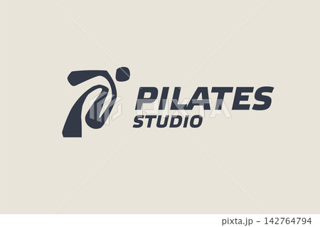 Letter P Elegant Pilates Studio logo featuring dynamic abstract figure, symbolizing movement, balance, and wellness in minimalist style Letter P Elegant Pilates Studio logo featuring dynamic abstract figure, symbolizing movement, balance, and wellness in minimalist style 142764794