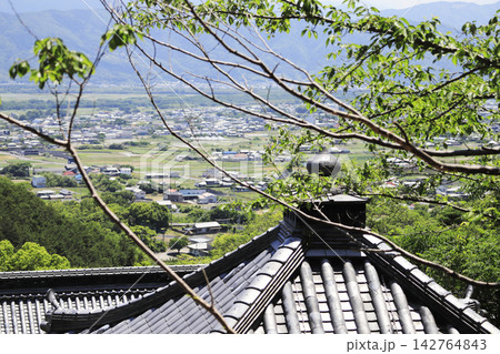 第十番札所 得度山 灌頂院 切幡寺 大塔へ向かう石段からの景色 第十番札所 得度山 灌頂院 切幡寺 大塔へ向かう石段からの景色 142764843
