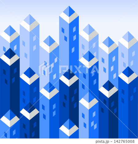 Abstract Blue Cityscape Pencil Illustration with Geometric Skyline Symbolizing Creativity and Steps to Success Abstract Blue Cityscape Pencil Illustration with Geometric Skyline Symbolizing Creativity and Steps to Success 142765008