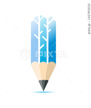Blue Gradient Pencil Transforming into Tree Trunks and Branches Symbolizing Growth, Nature, and Creativity Blue Gradient Pencil Transforming into Tree Trunks and Branches Symbolizing Growth, Nature, and Creativity 142765010