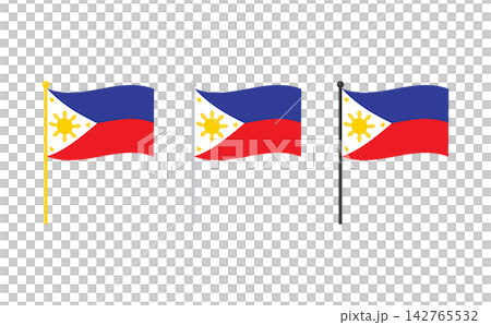 A set of Philippine flags fluttering in the wind A set of Philippine flags fluttering in the wind 142765532
