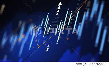 Stock exchange trading chart showing market trends and data analysis 142765888