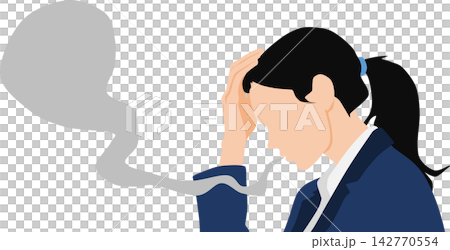 Illustration of a businesswoman suffering from burnout. Illustration of a businesswoman suffering from burnout. 142770554