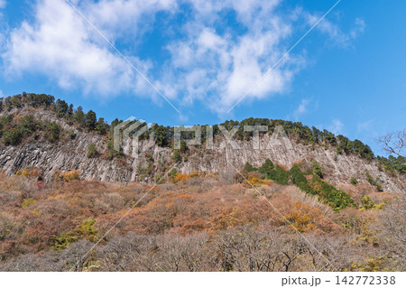 紅葉真っ盛りの奈良県曽爾村屏風岩公苑 紅葉真っ盛りの奈良県曽爾村屏風岩公苑 142772338