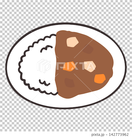 Illustration of curry rice served on a plate Illustration of curry rice served on a plate 142773962