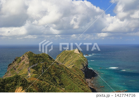 切り立った崖と青い海と夏空 切り立った崖と青い海と夏空 142774716