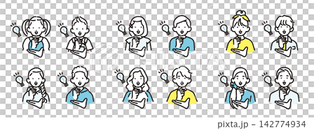 Simple Illustrations: A set of vector icons of boys and girls of various ages clapping their hands in inspiration. Simple Illustrations: A set of vector icons of boys and girls of various ages clapping their hands in inspiration. 142774934