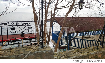 Terrace by the sea - Nessebar, autumn nature, sea horizon 142776941