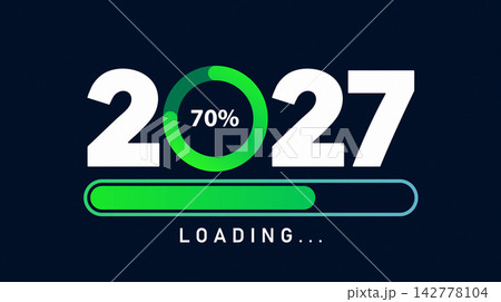 New Year 2027 loading countdown design typography New Year 2027 loading countdown design typography 142778104