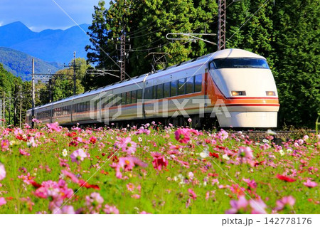 秋桜の鬼怒川路を駆ける… 東武特急【スペーシア】100系 秋桜の鬼怒川路を駆ける… 東武特急【スペーシア】100系 142778176