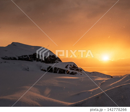 sunset in the mountains sunset in the mountains 142778266