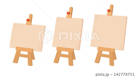 Easel canvas set. Vector illustration. Easel canvas set. Vector illustration. 142778751