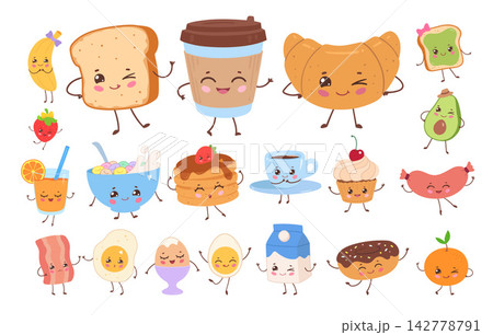 Cute Breakfast Food Set 142778791