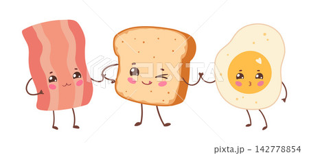 Cute Kawaii Breakfast Set Cute Kawaii Breakfast Set 142778854