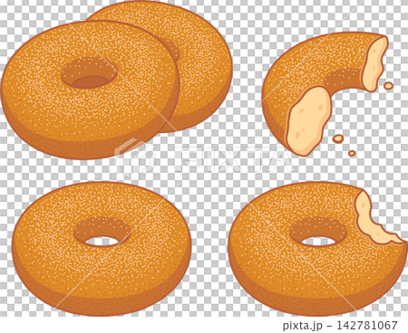 Apple cider donuts illustration set Apple cider donuts illustration set 142781067