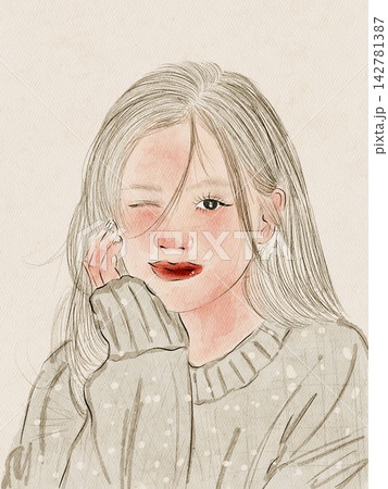 portrait of a beautiful girl portrait of a beautiful girl 142781387