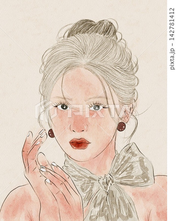 portrait of a beautiful young woman portrait of a beautiful young woman 142781412
