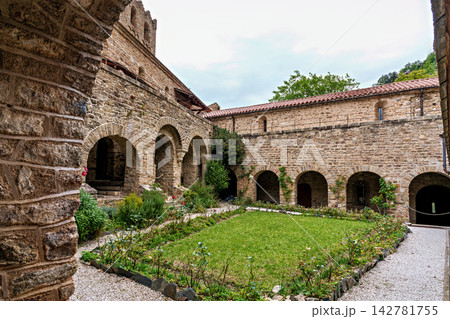Abbey of Saint Martin du Canigou. Pyrenees-Orientales department in France, founded by monks of the Benedictine order 142781755