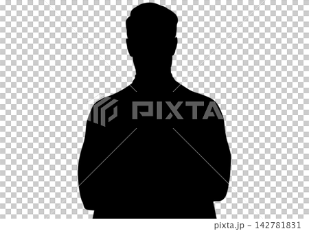 一位商人的剪影，雙手交叉抱在胸前。 142781831