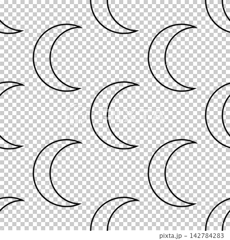 無縫新月圖案，夜空/睡眠背景，黑色。 142784283