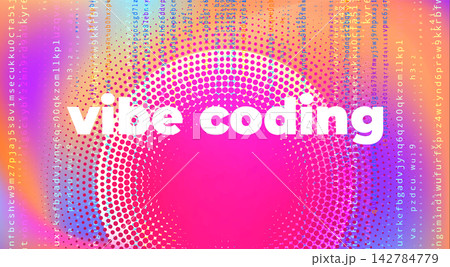 Vibe Coding Creative Technology Background with Colorful Gradient Halftone Pattern Vibe Coding Creative Technology Background with Colorful Gradient Halftone Pattern 142784779