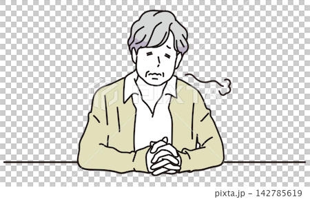 A senior woman sighs and looks dejected. A senior woman sighs and looks dejected. 142785619