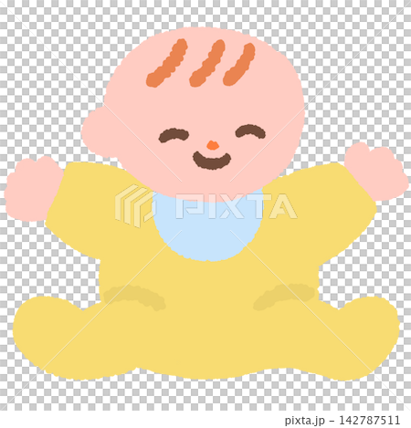 一個微笑的嬰兒的插圖 一個微笑的嬰兒的插圖 142787511