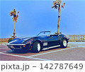 海岸に停めたスポーツカー 142787649