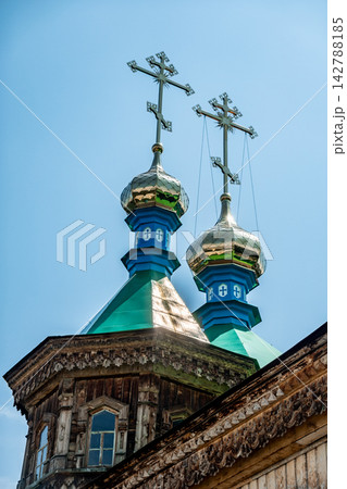 Holy Trinity Orthodox Church wooden cathedral in Karakol Kyrgyzstan 142788185