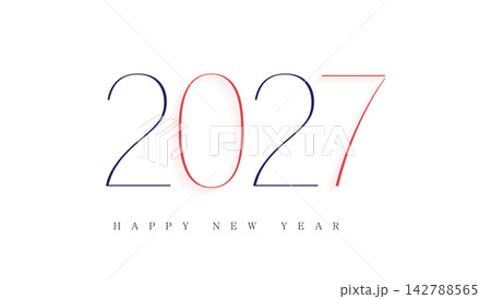 2027 Happy New Year Festive Illustration gold text Background 2027 Happy New Year Festive Illustration gold text Background 142788565