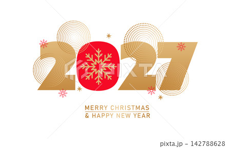 2027 Merry Christmas Festive Background text effect post design 2027 Merry Christmas Festive Background text effect post design 142788628