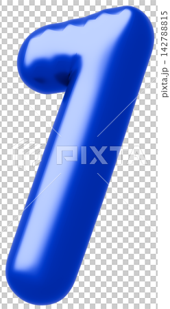 3D画像_風船_1_青 3D画像_風船_1_青 142788815