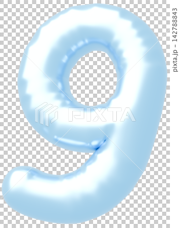 3D画像_風船_9_水色 142788843