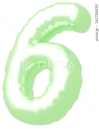 3D画像_風船_6_黄緑 3D画像_風船_6_黄緑 142788850