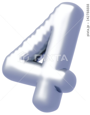 3D画像_風船_4_シルバー 3D画像_風船_4_シルバー 142788888