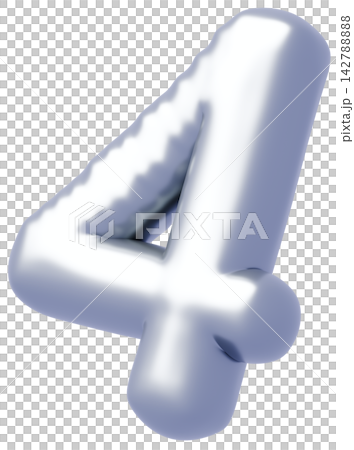 3D画像_風船_4_シルバー 3D画像_風船_4_シルバー 142788888