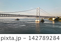 【空撮】早朝の鳴門海峡　朝焼け 142789284