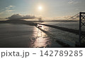 【空撮】早朝の鳴門海峡　朝焼け 142789285