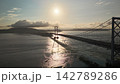 【空撮】早朝の鳴門海峡　朝焼け 142789286
