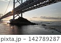 【空撮】早朝の鳴門海峡　朝焼け 142789287