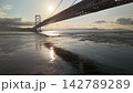 【空撮】早朝の鳴門海峡　朝焼け 142789289