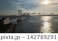 【空撮】早朝の鳴門海峡　朝焼け 142789291